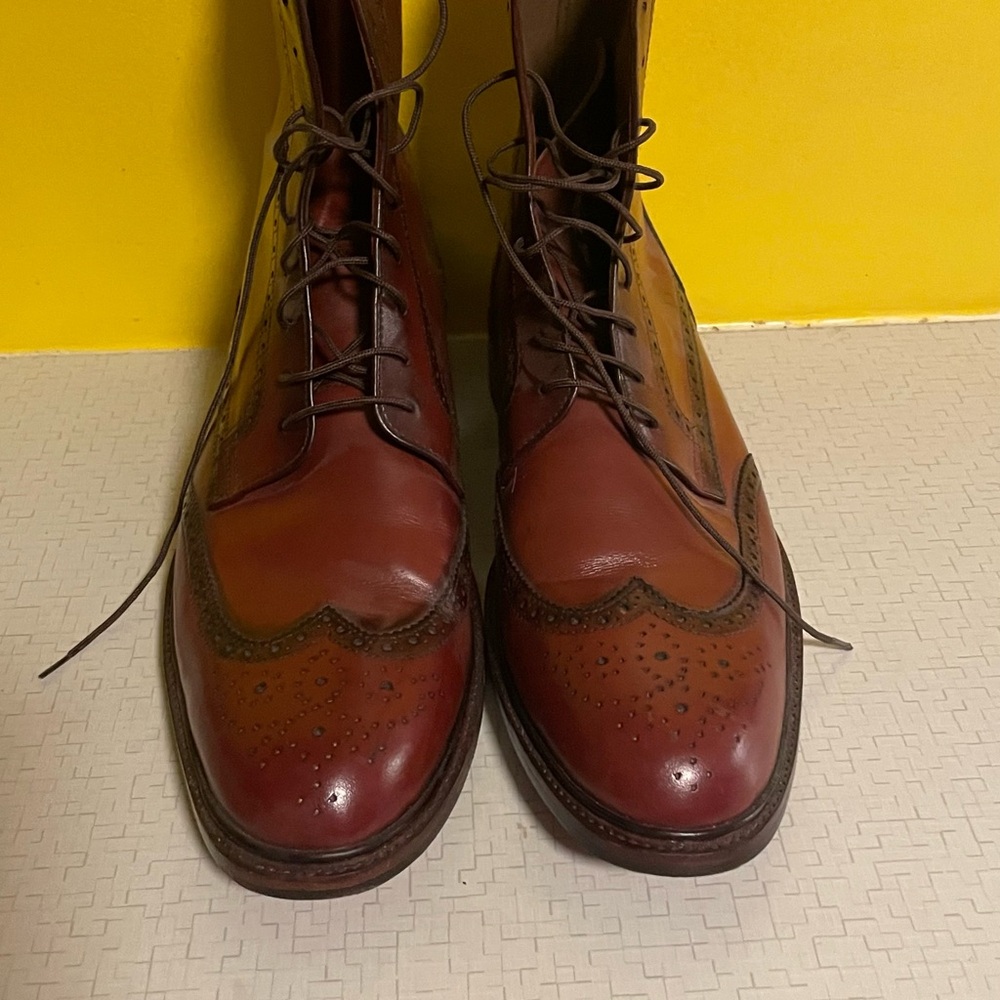 Men's Brown Leather Brogue Boots